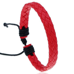 B712 Red Leather Bracelet - Iris Fashion Jewelry