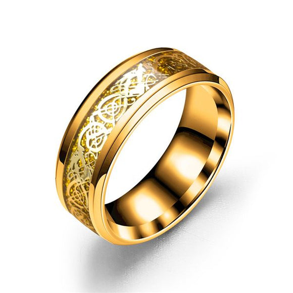 R419 Gold Geometric Titanium & Stainless Steel Ring - Iris Fashion Jewelry