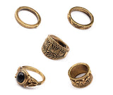 RS47 Gold Color 5 Piece Ring Set - Iris Fashion Jewelry