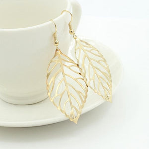 E1069 Gold Leaf Earrings - Iris Fashion Jewelry