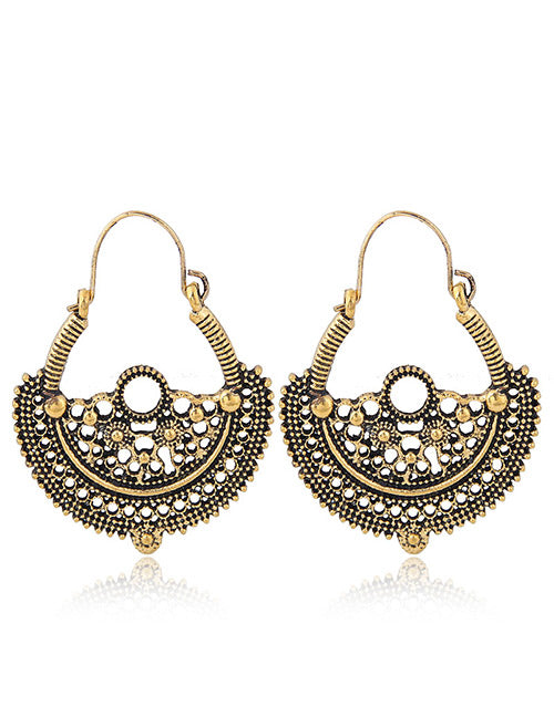 E1059 Gold Antique Filigree Earrings - Iris Fashion Jewelry