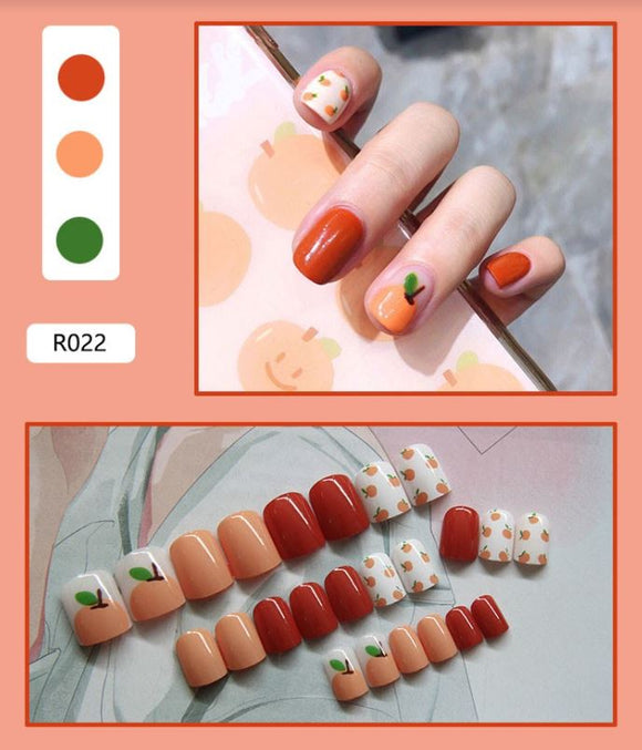 NS185 Short Press On Nails 24 Pieces R22 - Iris Fashion Jewelry