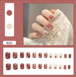 NS192 Short Press On Nails 24 Pieces R201 - Iris Fashion Jewelry