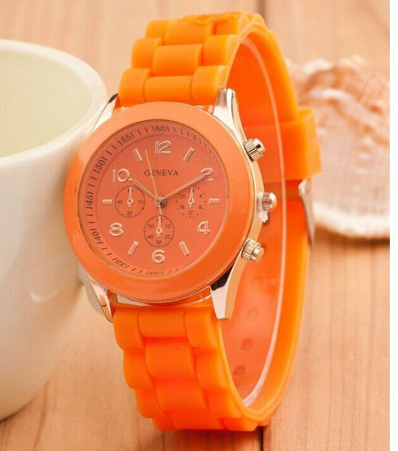 W333 Orange Silicone Collection Quartz Watch - Iris Fashion Jewelry