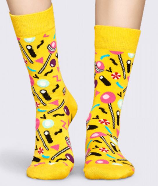 SF1146 Yellow Lollipop Sweet Treats Socks - Iris Fashion Jewelry
