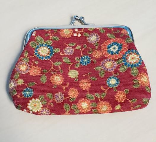 G172 Red Colorful Floral Design Clasp Coin Purse - Iris Fashion Jewelry