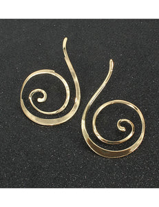 *E1589 Gold Spiral Abstract Earrings - Iris Fashion Jewelry
