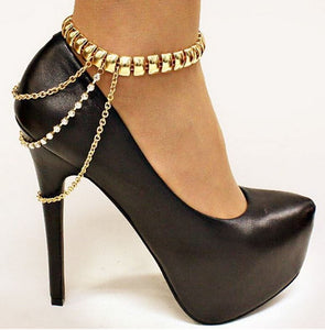 B806 Gold High Heel Ankle Bracelet - Iris Fashion Jewelry