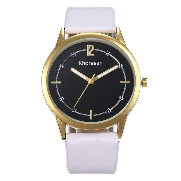 W250 Gold White Band Quartz Watch - Iris Fashion Jewelry