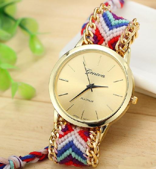 W522 Multi Color Yarn Band Quartz Watch - Iris Fashion Jewelry