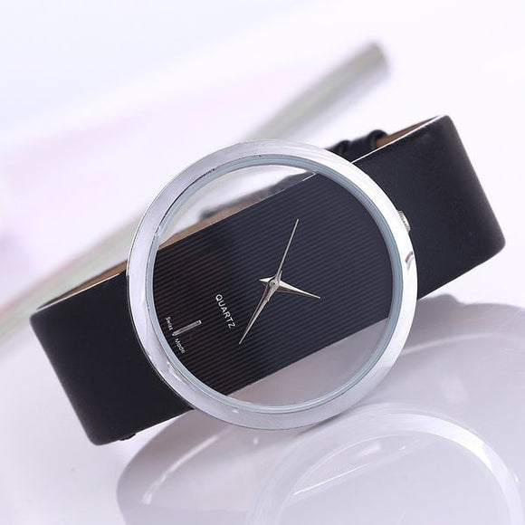 W263 Black Band Transparent Timeless Collection Quartz Watch - Iris Fashion Jewelry