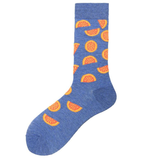 SF492 Periwinkle Orange Slice Socks - Iris Fashion Jewelry