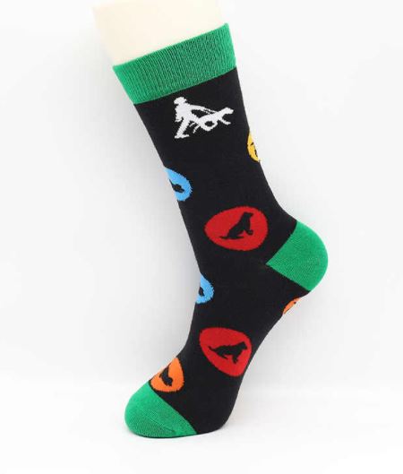 SF268 Black Colorful Puppy Dog Socks - Iris Fashion Jewelry