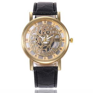 W156 Black Band Gold Gears Collection Quartz Watch - Iris Fashion Jewelry