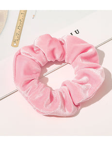 H721 Light Pink Velvet Hair Scrunchie - Iris Fashion Jewelry