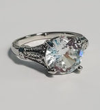 R480 Silver Round Gemstone Ring - Iris Fashion Jewelry