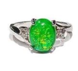 R49 Silver Green Opal Gemstone Ring - Iris Fashion Jewelry