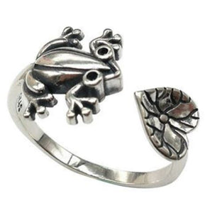 AR23 Frog & Lily Pad Adjustable Ring - Iris Fashion Jewelry