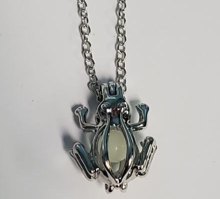 N960 Silver Glow in the Dark Frog Necklace with FREE EARRINGS - Iris Fashion Jewelry