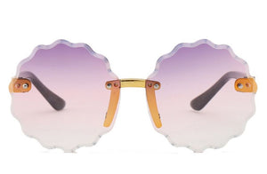 S453 Lavender & Clear Flower Shape Lens Sunglasses - Iris Fashion Jewelry