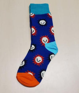 SF1139 Royal Blue Smiley Sun Socks - Iris Fashion Jewelry