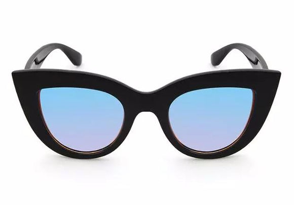 S391 Black Frame Blue Lens Fashion Sunglasses - Iris Fashion Jewelry