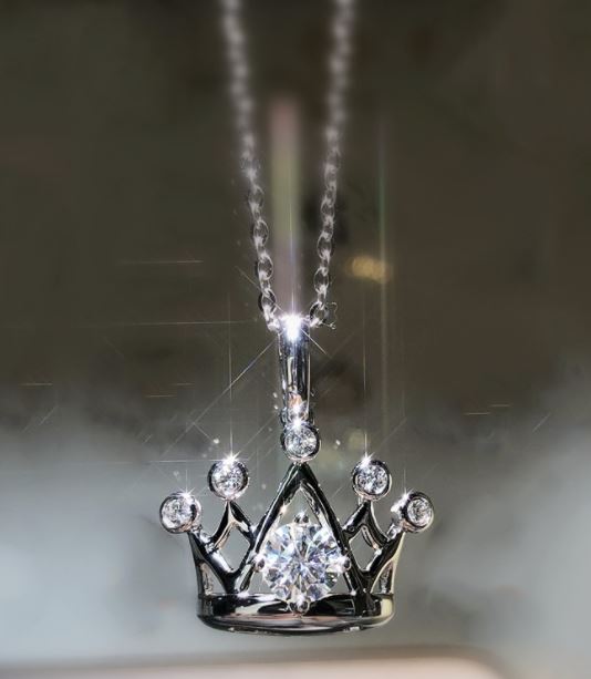 N994 Silver Rhinestone Crown Necklace With FREE Earrings - Iris Fashion Jewelry