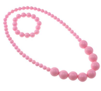 L193 Light Pink Beaded Necklace & Bracelet Set - Iris Fashion Jewelry