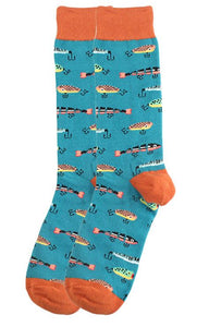 SF436 Teal Blue Fishing Lures Socks - Iris Fashion Jewelry