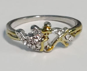 R01 Silver & Gold Tinkerbell Ring - Iris Fashion Jewelry