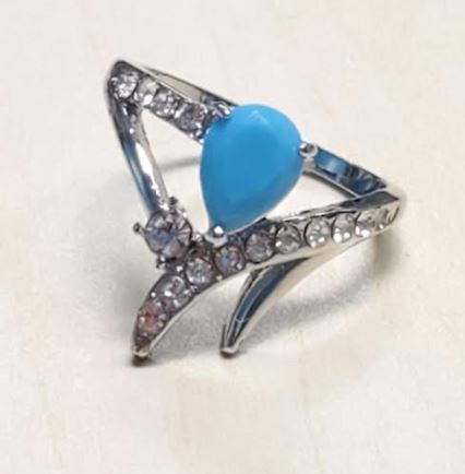 R104 Silver Blue Gemstone Ring - Iris Fashion Jewelry