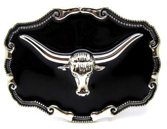 BU52 Black Bull Belt Buckle - Iris Fashion Jewelry