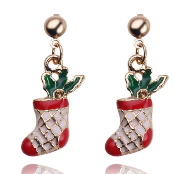 Z104 Christmas Stocking Earrings - Iris Fashion Jewelry