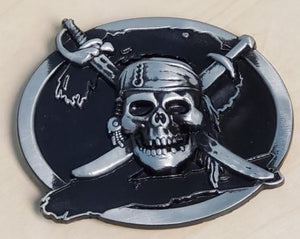 BU218 Pirate Skull Belt Buckle - Iris Fashion Jewelry