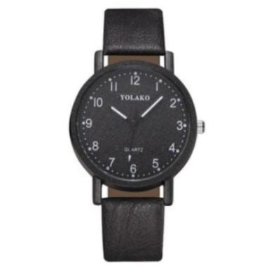 W555 Black Suede Look Collection Quartz Watch - Iris Fashion Jewelry