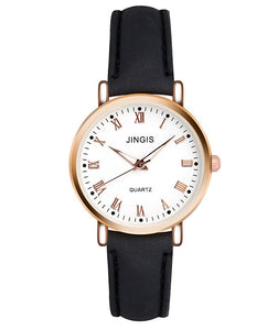 W405 Black Roman Numerals Quartz Watch - Iris Fashion Jewelry