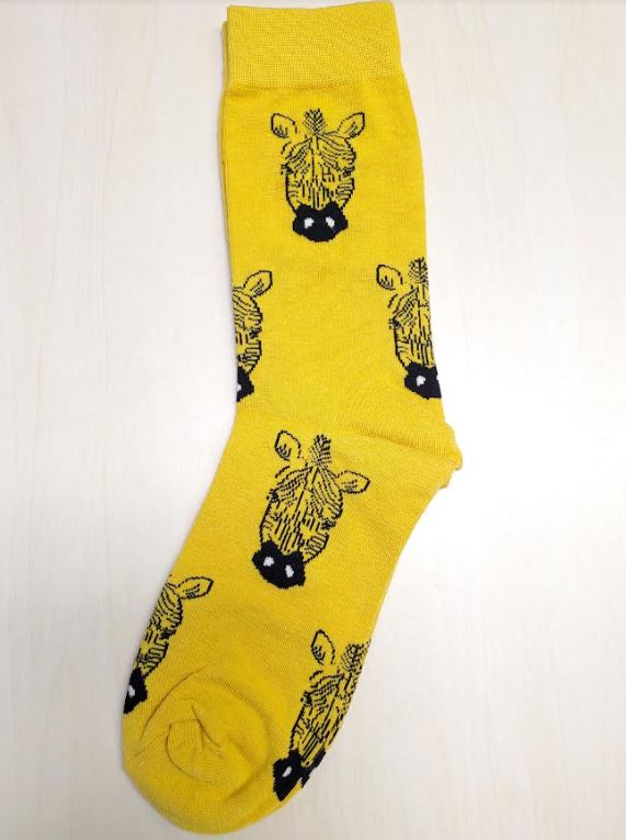 SF618 Golden Yellow Zebra Socks - Iris Fashion Jewelry