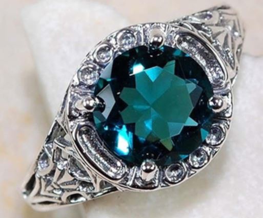 R91 Silver Fashion Blue Gemstone Ring - Iris Fashion Jewelry