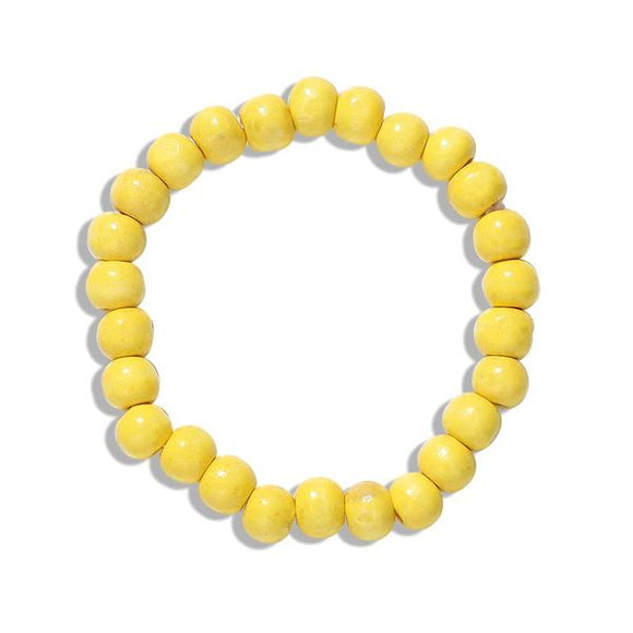 B503 Yellow Wood Beads Bracelet - Iris Fashion Jewelry