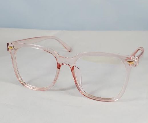 S414 Translucent Pink Frame Clear Lens Fashion Sunglasses - Iris Fashion Jewelry