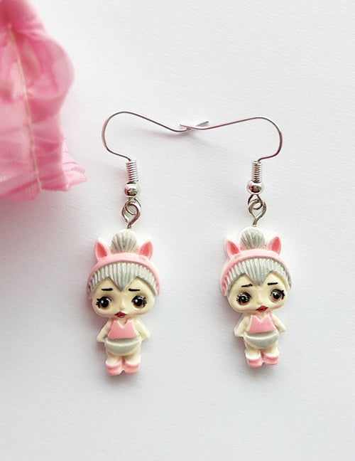 L38 Cat Ears Cartoon Girl Dangle Earrings - Iris Fashion Jewelry