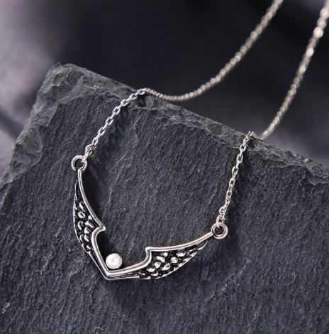 N1806 Silver Bat Wings Necklace FREE Earrings - Iris Fashion Jewelry