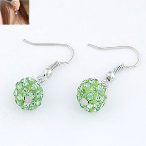 E43 Green Gem Ball Earrings - Iris Fashion Jewelry