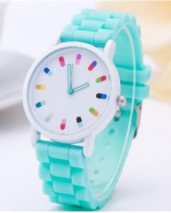 W543 Turquoise Colorful Silicone Collection Quartz Watch - Iris Fashion Jewelry