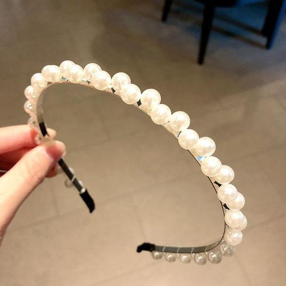 H247 White Zig Zag Pearl Hair Band - Iris Fashion Jewelry