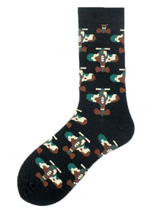 SF1259 Black Camouflage Airplane Socks - Iris Fashion Jewelry
