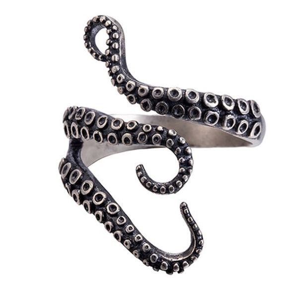 AR05 Silver Octopus Adjustable Ring - Iris Fashion Jewelry