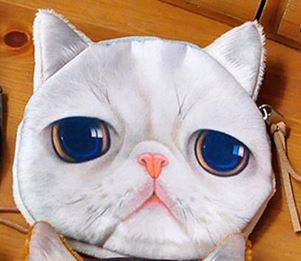 G74 Cute White Kitty Cat Zipper Bag - Iris Fashion Jewelry
