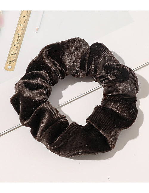 H725 Brown Velvet Hair Scrunchie - Iris Fashion Jewelry