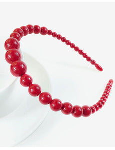 H553 Red Bead Head Band - Iris Fashion Jewelry